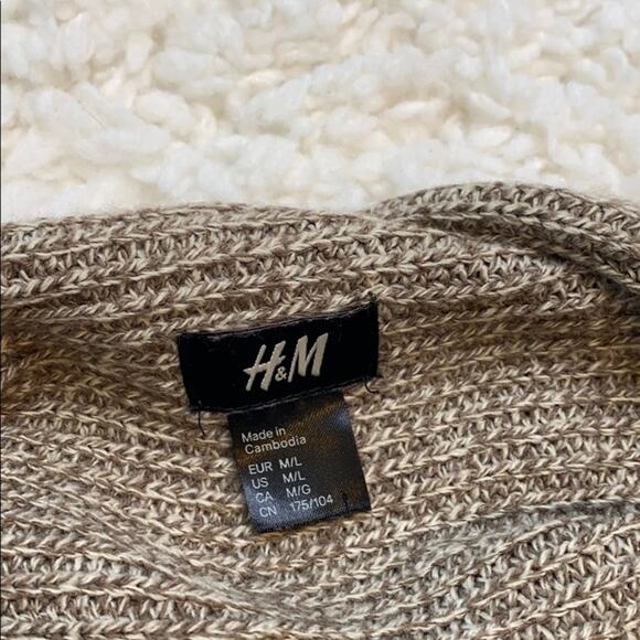 H&M Neutral Knit Sleeveless Open Front Sweater Basic Cardigan Lagenlook - Picture 5 of 6